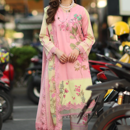 3-PC Unstitched Embroidered Lawn CH6-14