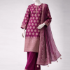 J. purple lawn paste printed unstitched 3pc
