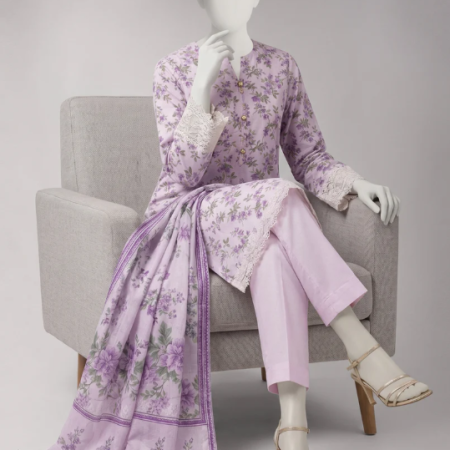 J. multicolor lawn embroidered unstitched 3pc