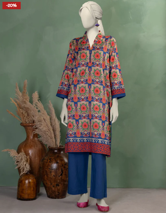multicolor lawn printed unstitched 2pc