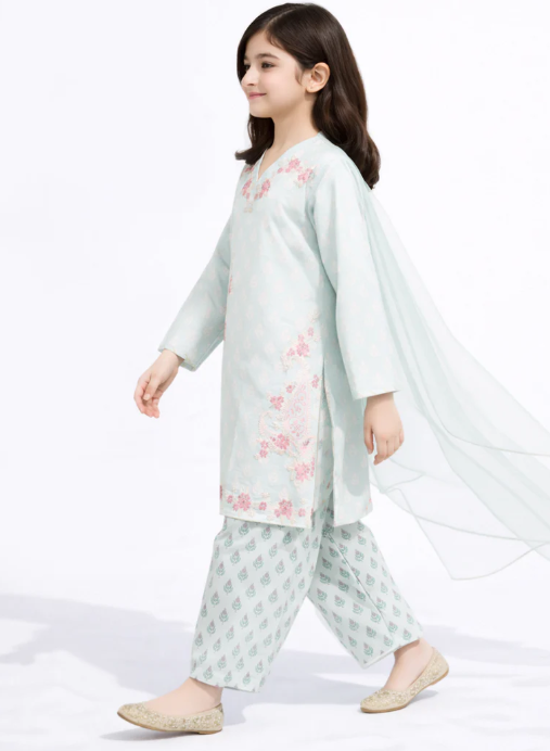 green lawn embroidered stitched 3pc