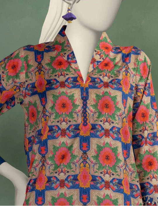 multicolor lawn printed unstitched 2pc