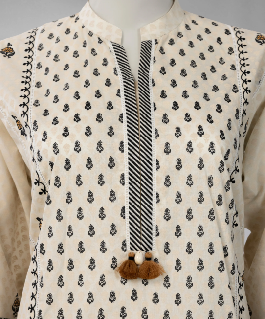 ivory lawn paste printed unstitched 3pc