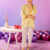 yellow lawn printed kurta