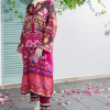 multicolor silk printed 2pc stitched