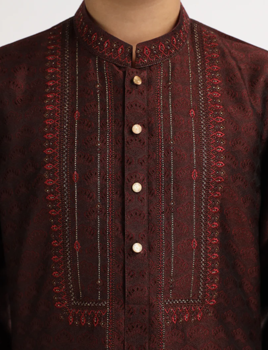 maroon formal kurta