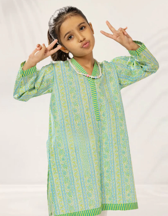 multicolor printed lawn kurta