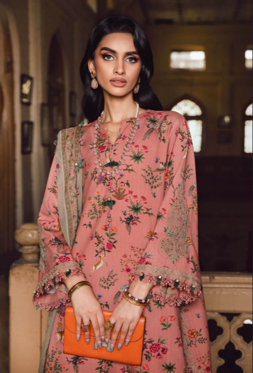 3 Piece Unstitched Embroidered Linen Suit | MPT-2707-A