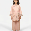 pink lawn embroidered stitched 2pc
