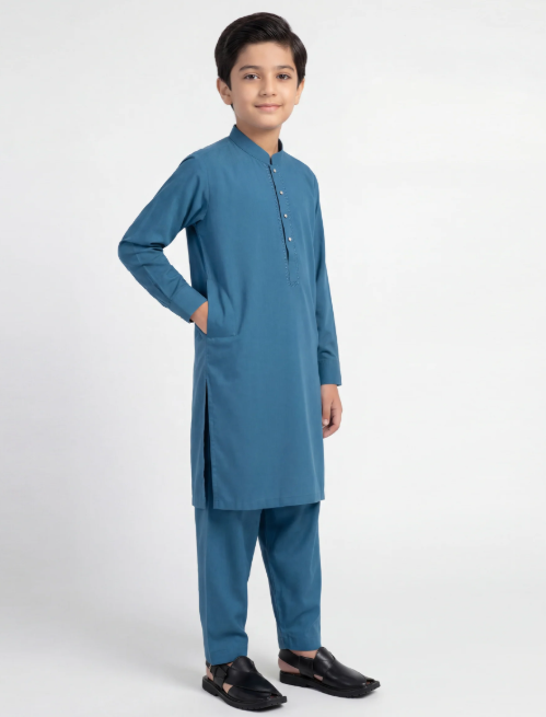 turquoise semi-formal kameez shalwar