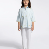 sky blue lawn embroidered kurta