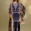 Unstitched Embroidered 3 Piece Muzlin Suit