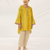 yellow printed lawn kurta