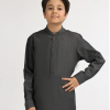 dark grey cotton casual short kurta