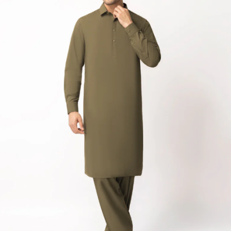 olive green unstitched fabric