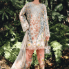 Elegant embroidered lawn suit with floral details for women by Haz Ethnics.