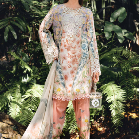 3 Piece Unstitched Embroidered Lawn Suit