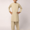 beige blended kameez shalwar