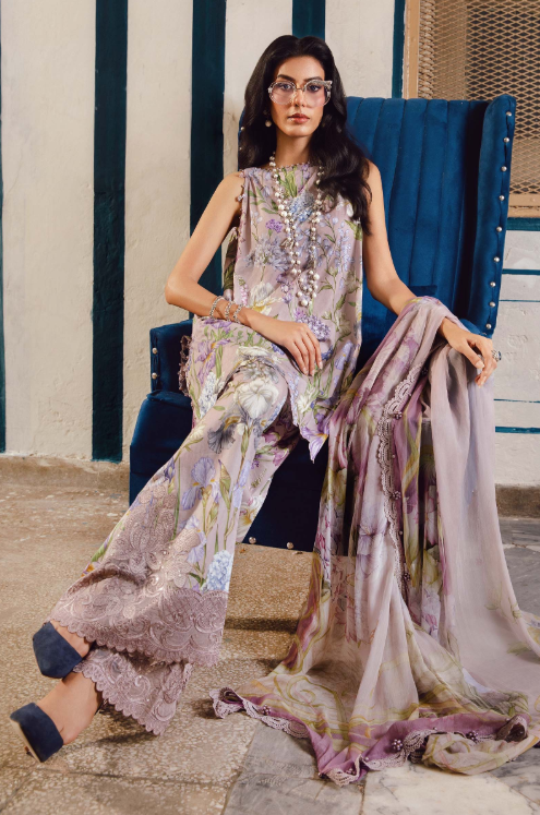 3 Piece Unstitched Embroidered Cambric Suit | MPT-2708-A