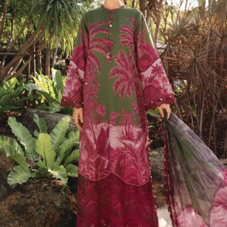 3 Piece Unstitched Embroidered Lawn Suit