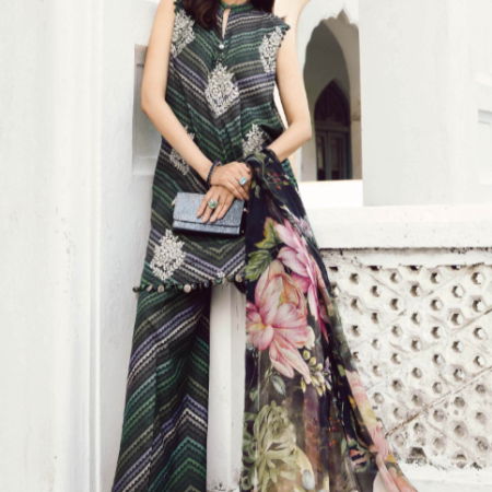 3 Piece Unstitched Embroidered Cambric Suit | MPT-2705-A