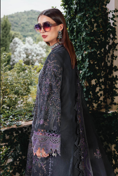 MariaB 3 Piece Unstitched Embroidered Velvet Suit