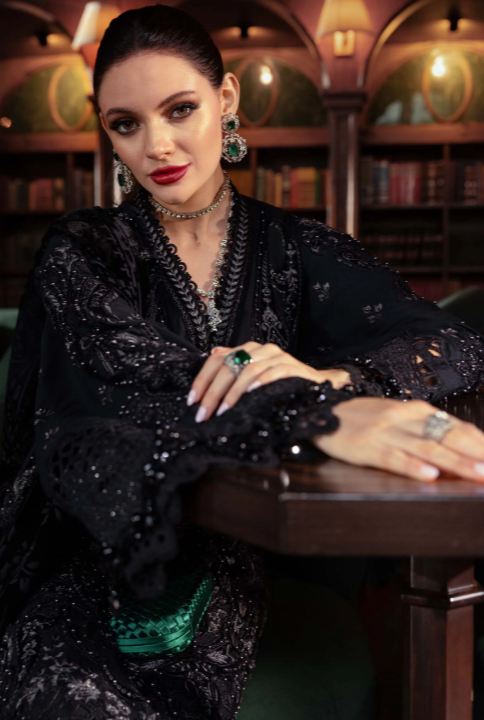 MariaB 3 Piece Unstitched Embroidered Linen Suit
