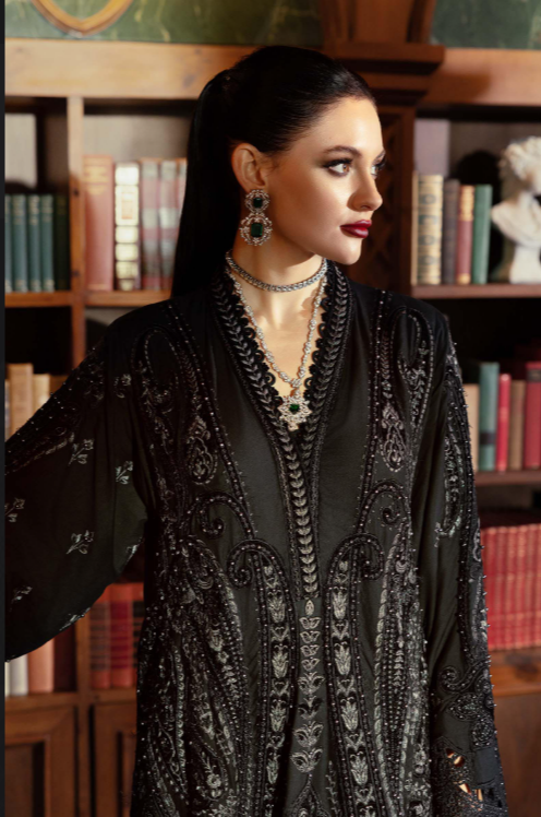 MariaB 3 Piece Unstitched Embroidered Linen Suit