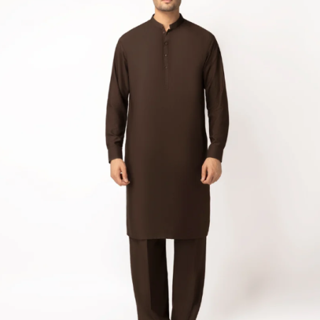 J. deep brown unstitched fabric