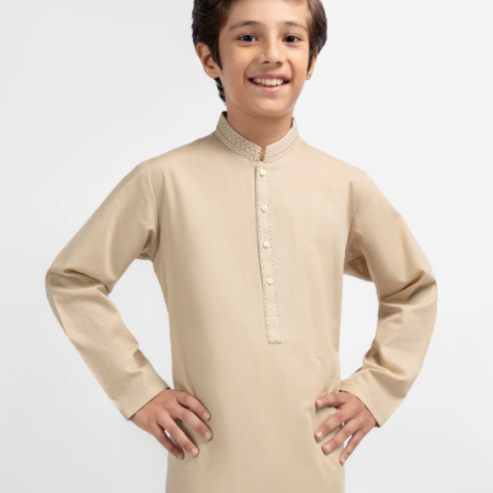 J. beige semi-formal cotton kurta-