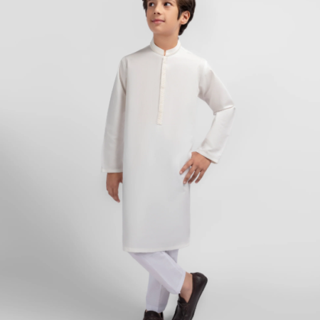 J. off white semi-formal cotton kurta