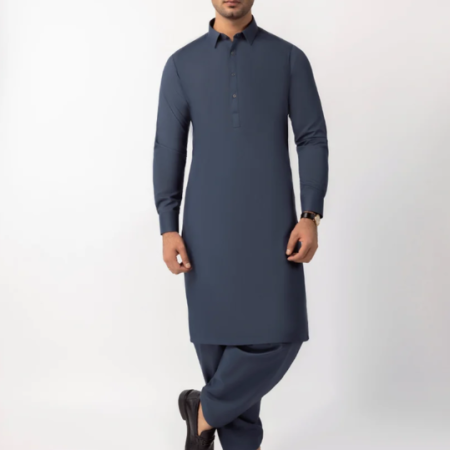 J. greyish blue unstitched fabric