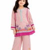 J. pink seersucker digital printed stitched 2pc
